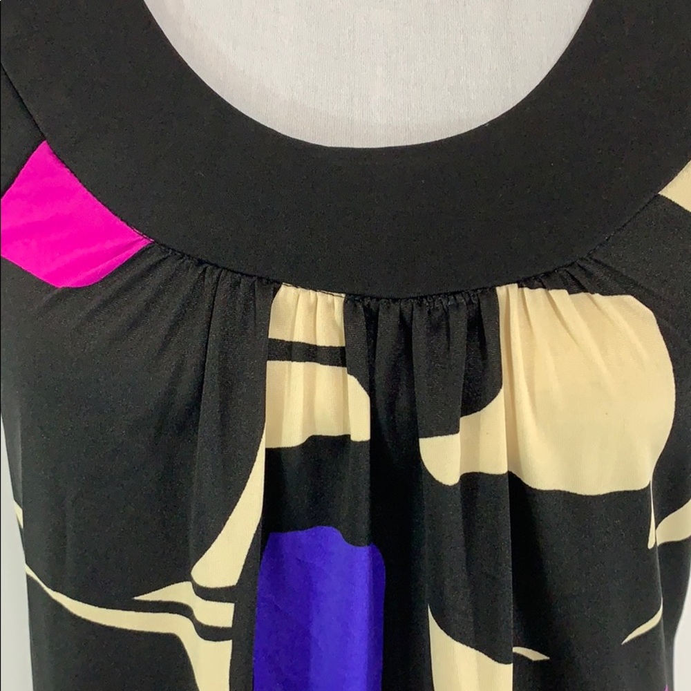 R&K Multi Color Black Based Slip On Dress, Euc - image 4